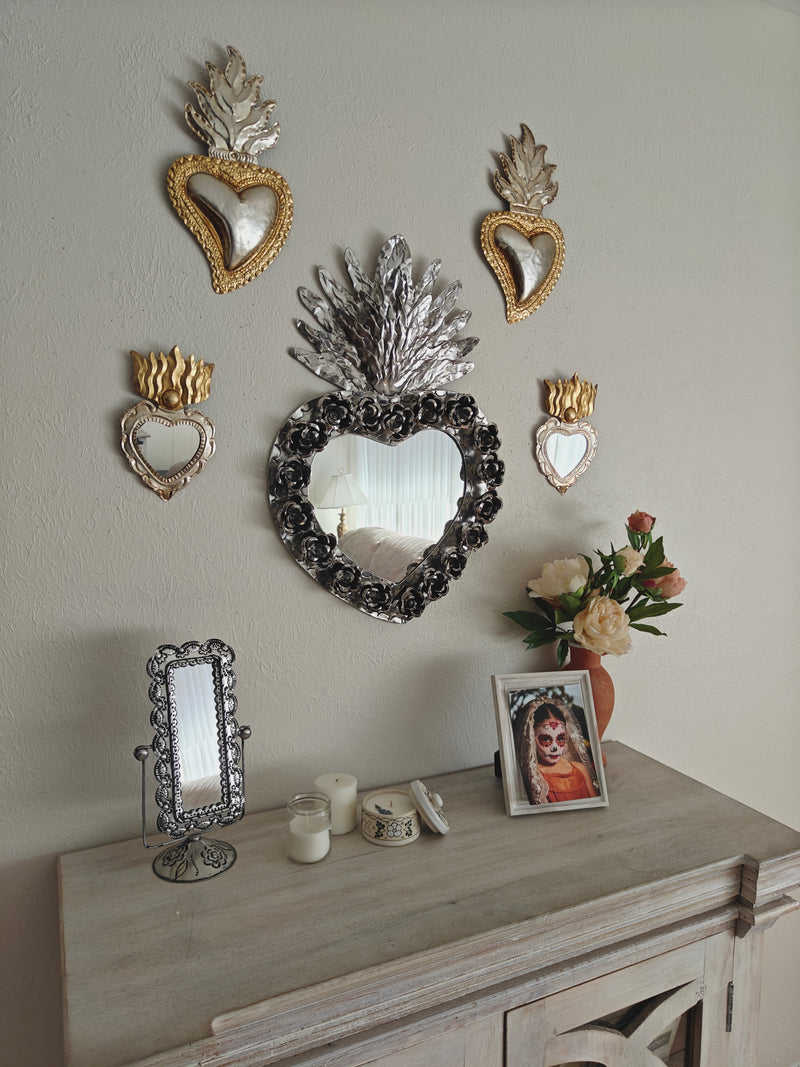 Sacred Heart Wall Mirror (Silver)